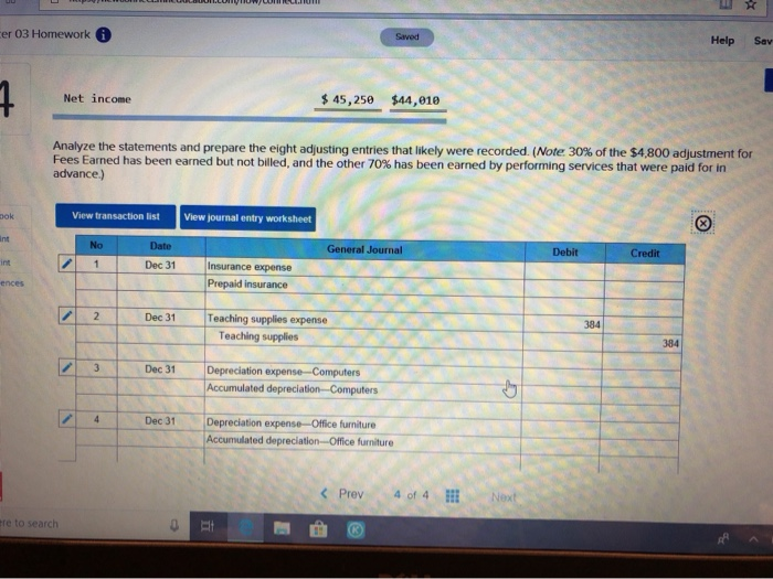 Alexis Co. for the year ended December 31. The left column is