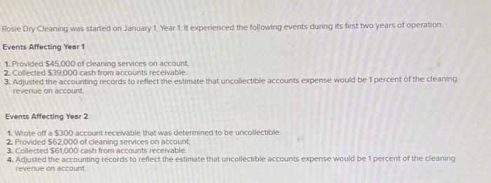 Chapter 7 : homework need required A please Rosie Dry Cleaning was