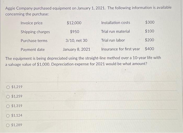 corresponding multiple-choice answer. Depreciable base is defined as the book value of