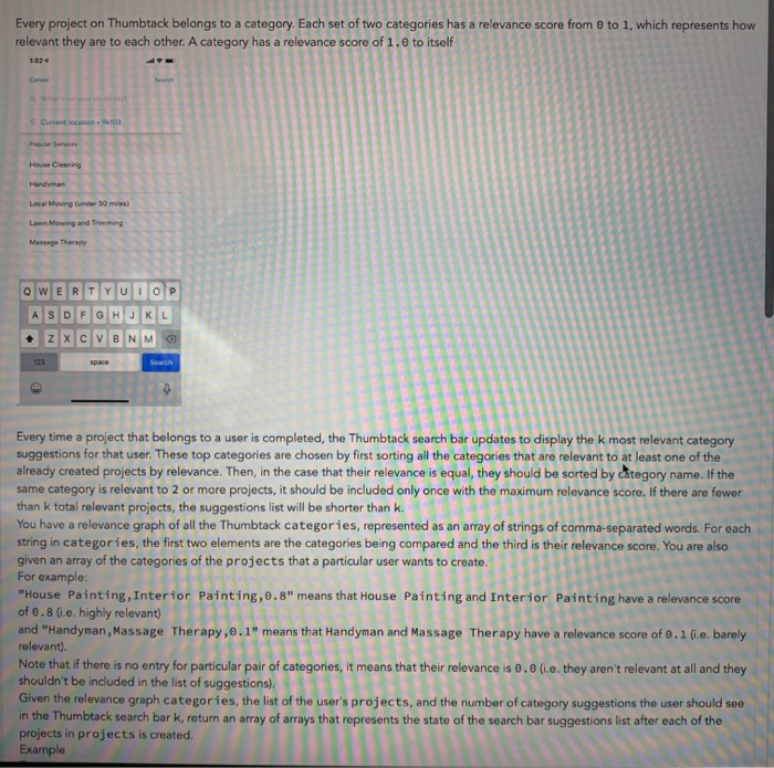  please answer in python please solve in python Every project on