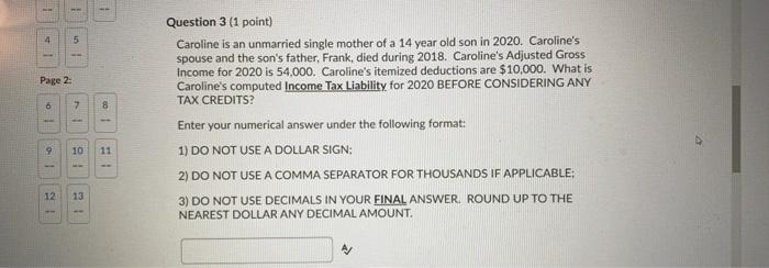  4 5 Page 2 . 2 1 o Question 3 (1