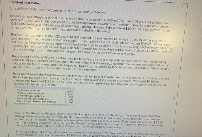  please follow the same format and answer asap Required information [The