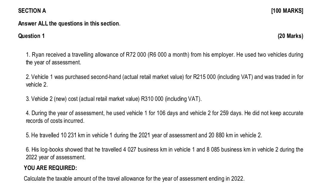  SECTION A Answer ALL the questions in this section. Question 1