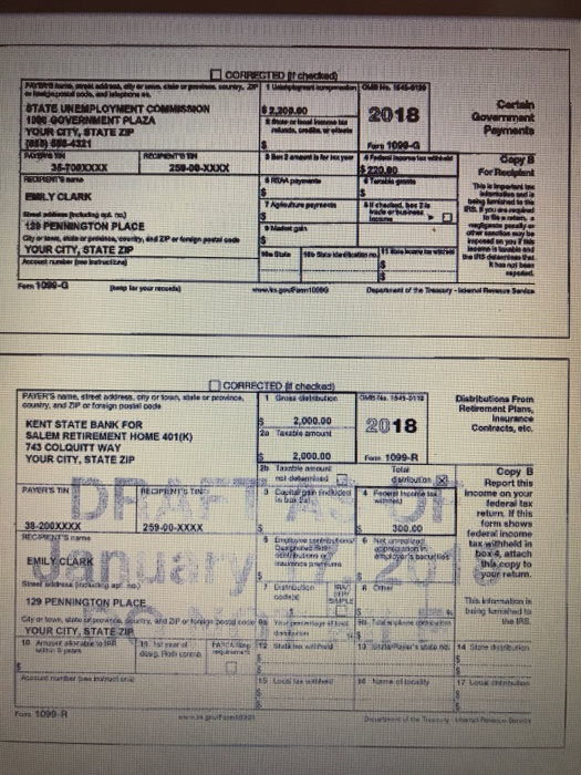 amounts which would be reported on her 2018 Form 1040. If the