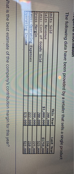 a single product: Units Sold Sales Revenue Less: Cost of Goods Sold