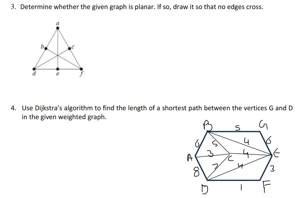 Determine whether the given graph is planar. If so, draw it