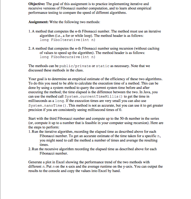 Objective: The goal of this assignment is to practice implementing iterative