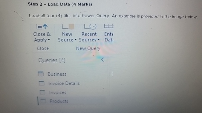  Step 2- Load Data (4 Marks) Load all four (4) files