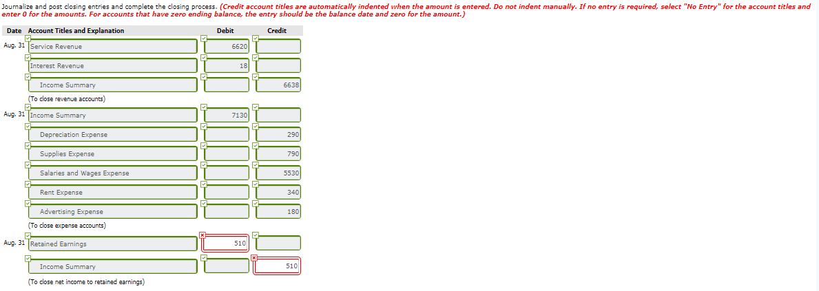 the red. da A . List Current Asses in order of it