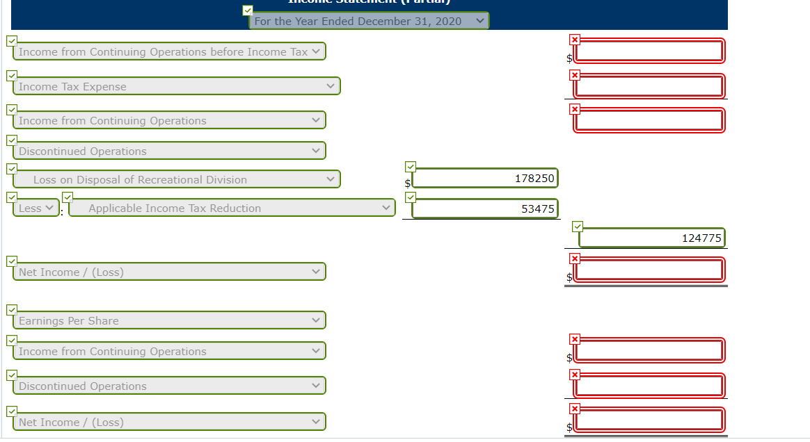 included in the $2,774,500 were as follows: 1. The corporation experienced an