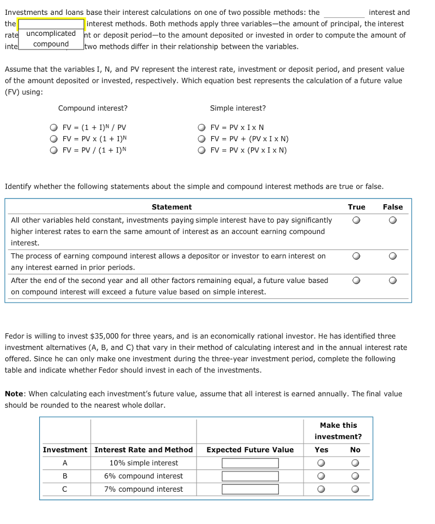 of three of four time-value-of-money variab discounting pllowing is not one of