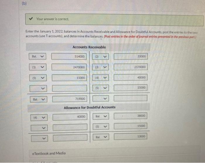 receivable indicates that estimated uncollectibles are $45,000. (Credit account titles are automatically