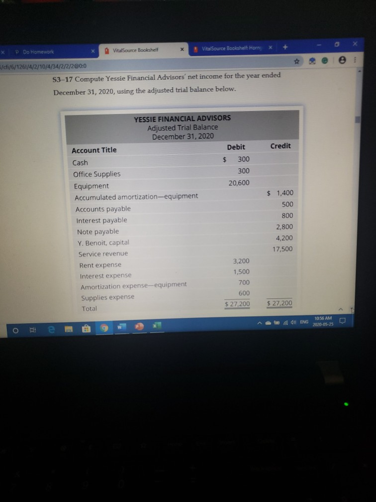 How do I compute the net income using the trial balance