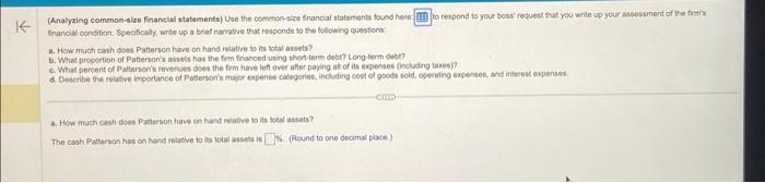  i need a, b, c, and d (Analyzing common-site financial statements)