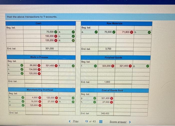 a manufacturing company that had no beginning inventories. A subset of the