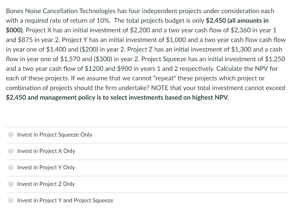  Bones Noise Cancellation Technologies has four independent projects under consideration each