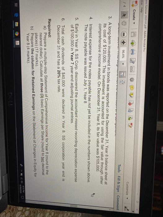 Corporation, a public company, for Year 8: Retained earnings, January 1, Year