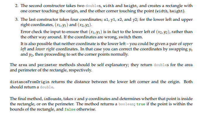 left and upper right corners of the rectangle (assuming all the edges