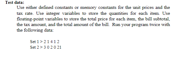 program to create a customer's bill for a company. The company sells