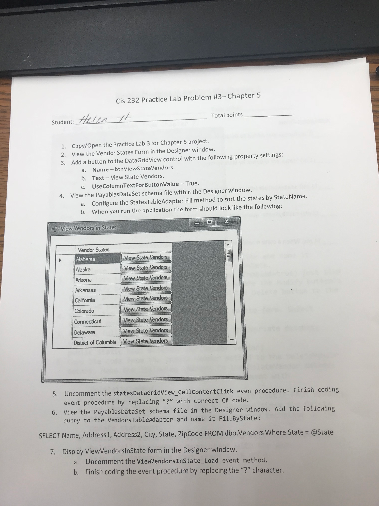 Advanced C# Finish this code using System; using System.Collections.Generic; using System.ComponentModel; using