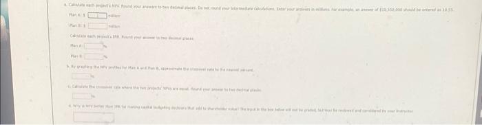 math ans formulas written out. PLEASE ANSWER: - A) Plan A &