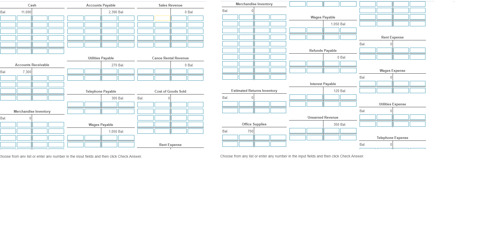 Post the January transactions using the dates as posting references. Compute