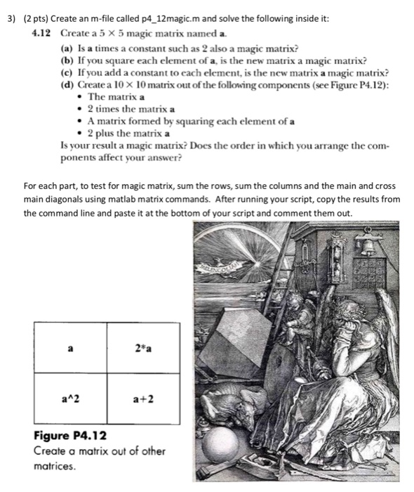  Please help me with this MATLAB problem! 3) 2 pts) Create