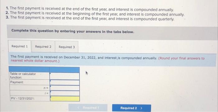 a five-period annual annuity of $2,300 under each of the following situations: