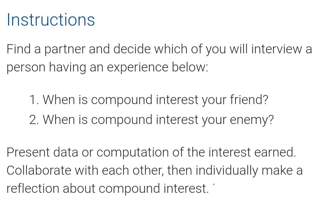 help me to answer this Instructions Find a partner and decide