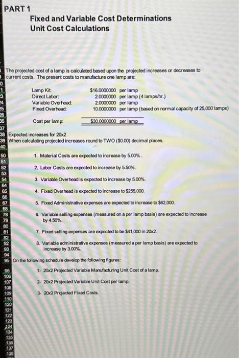See The Light Projected Income Statement For the Perlod Ending December 31,