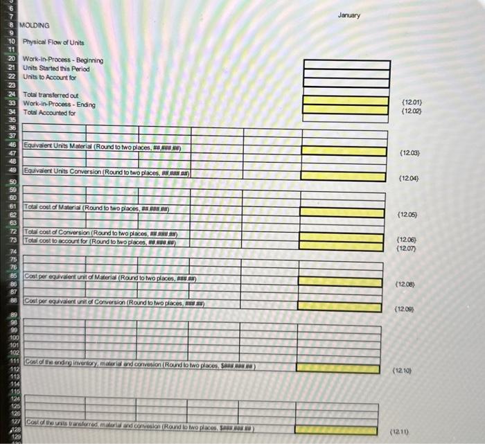 Unit Cost Calculations The projected cost of a lamp is calculated based