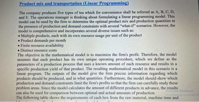 and which year the new production line is a must. 3-Assess the