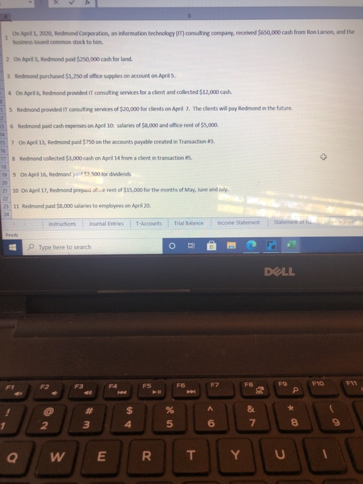 i need help on the journal entries, income statement, statement of Re,