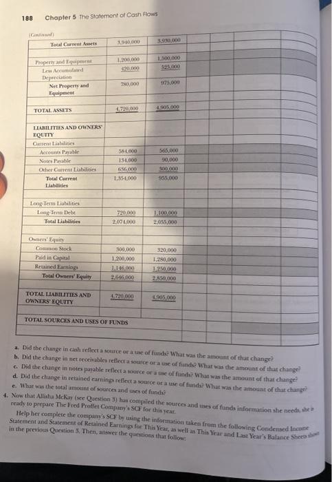 Question 3. Then, answer the questions that follow: The Fred Proffet Company