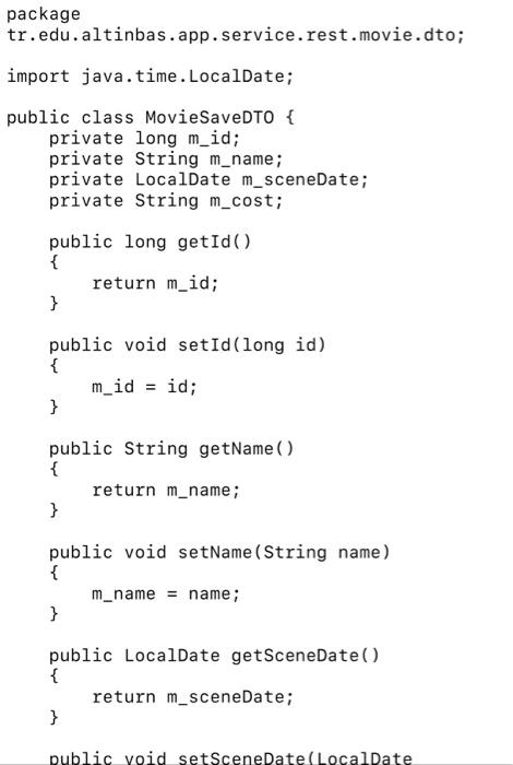 \} package tr.edu.altinbas.app.service.rest.movie.data.re pository; import tr.edu.altinbas.app.service.rest.movie.data.en tity.Movie; import org.springframework.data.repository.CrudReposi tory; import org.springframework.stereotype.Repository;