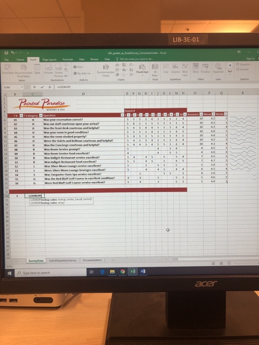 In cell C24, enter a lookup function that looks up the value