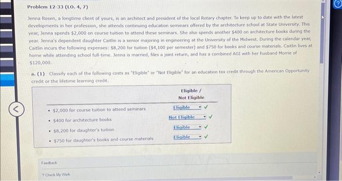 need help with 2A Problem 1233(10,4,7) Jenna Rosen, a longtime client of