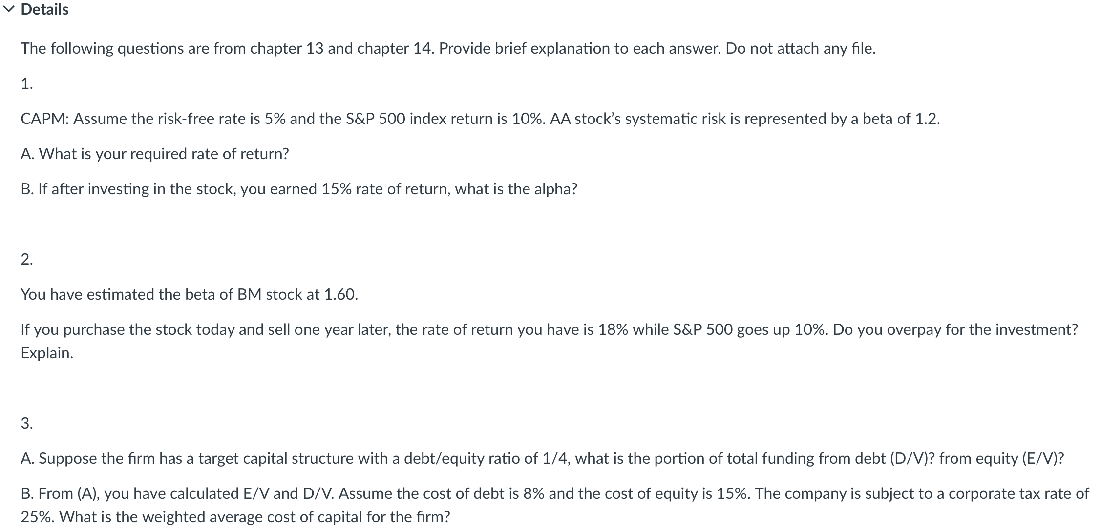 Please solve, need help! 1. CAPM: Assume the risk-free rate is 5%