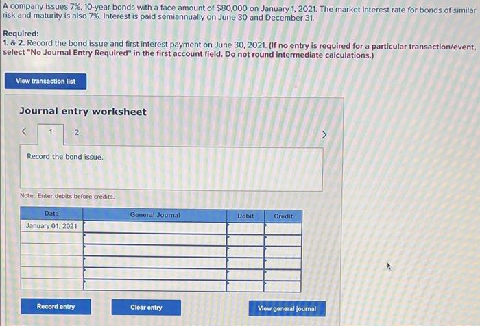  A company issues 7\%, 10-year bonds with a face amount of