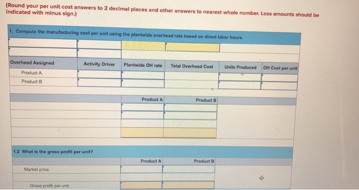 LO P1, P3, A1, A2 The following data are for the two