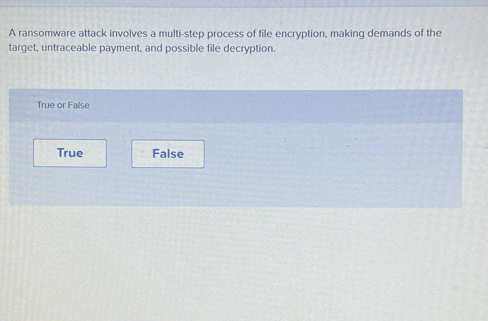  A ransomware attack involves a multi-step process of file encryption, making