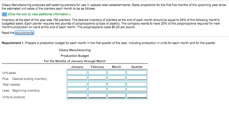 4,000 Print Done duct month and i Requirements For 1. Prepare a
