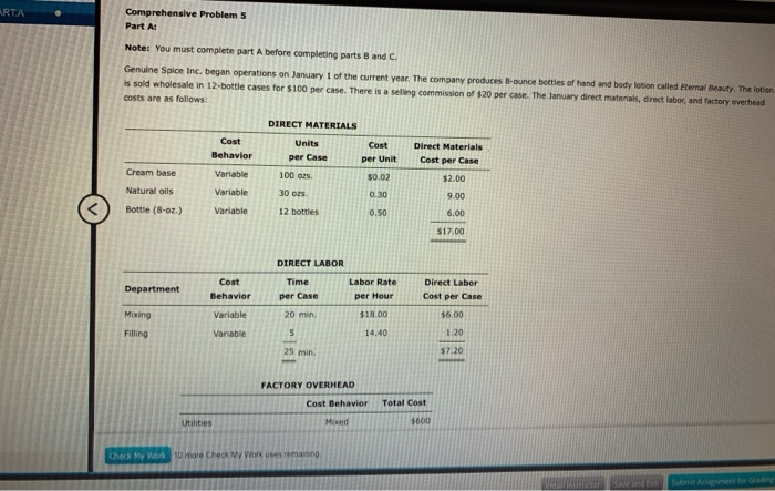  Comprehensive Problem 5 Part A: Note: You must complete part A