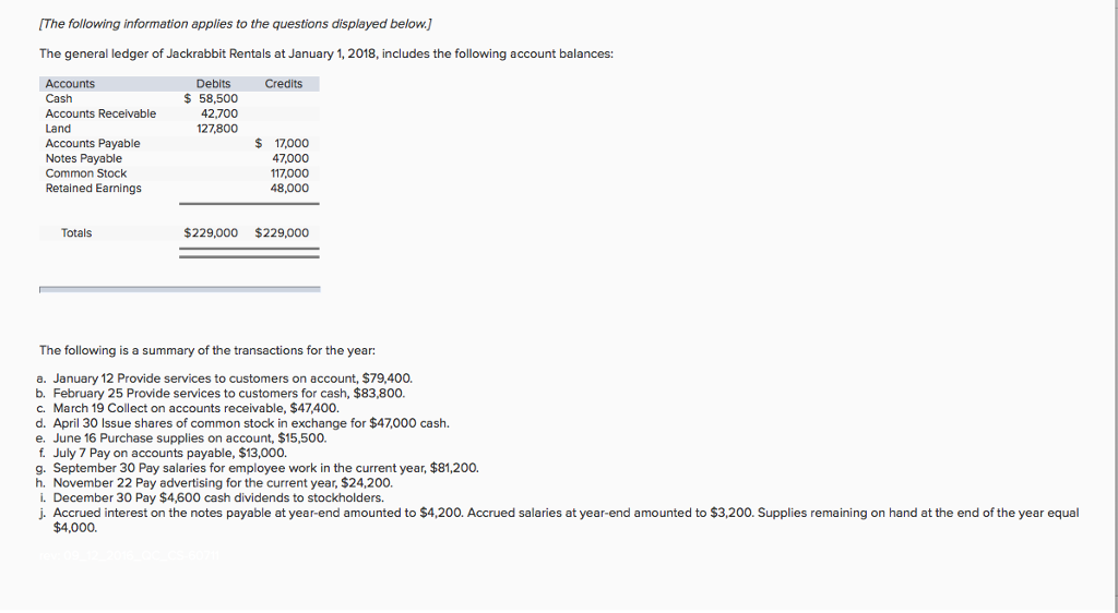 IThe following information applies to the questions displayed belowj The general