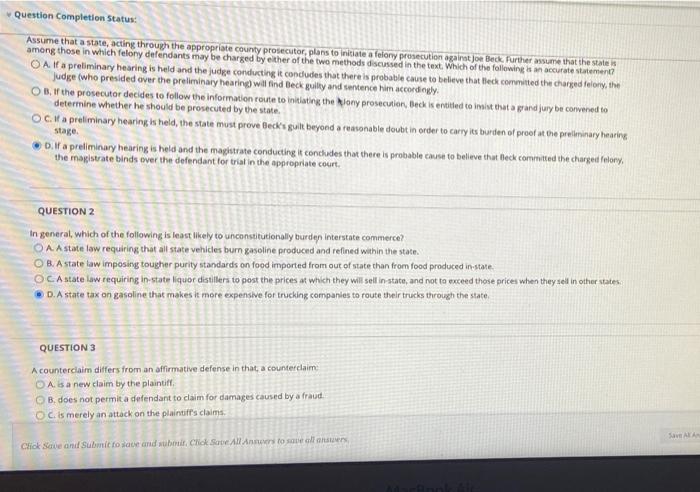  Question Completion Status: Assume that a state, acting through the appropriate