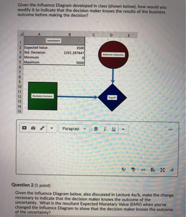 of the business outcome before making the decision? - 2212 Paragi BIU