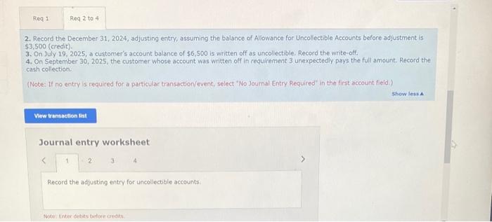 recelvable at the end of the year. An aging schedule as of