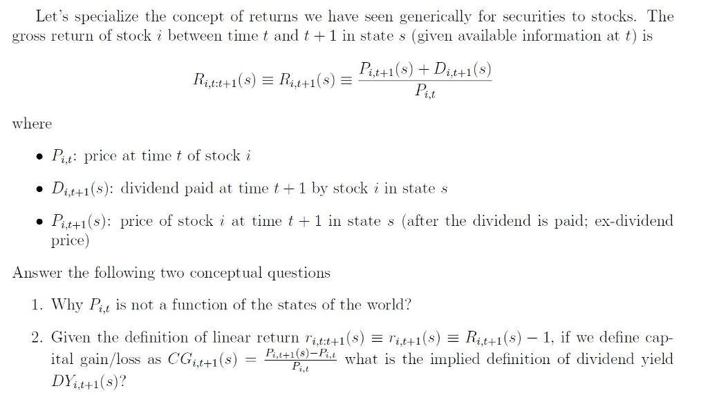  Let's specialize the concept of returns we have seen generically for