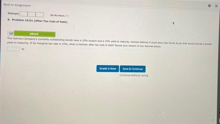  Back to Assignment Attempts Do No Harm/1 9. Problem 10.01 (After-Tax