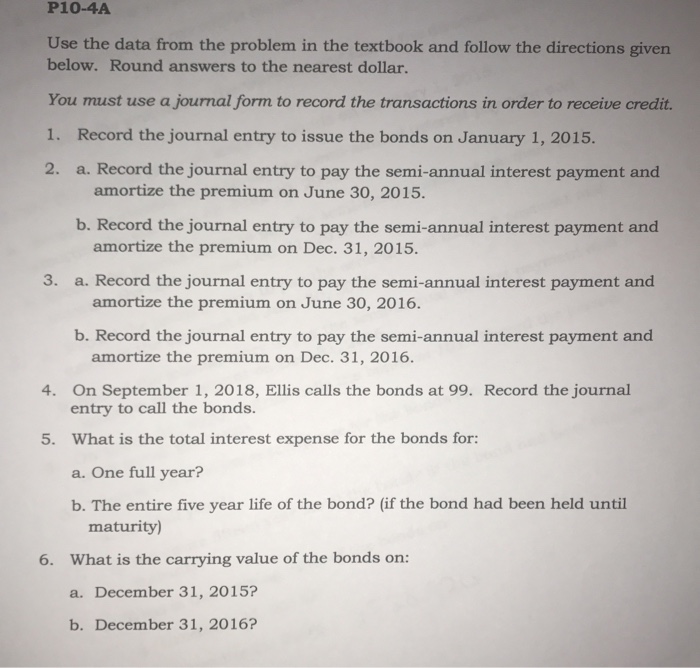  Ellis issues 6.5%, five-year bonds dated January 1, 2015, with a
